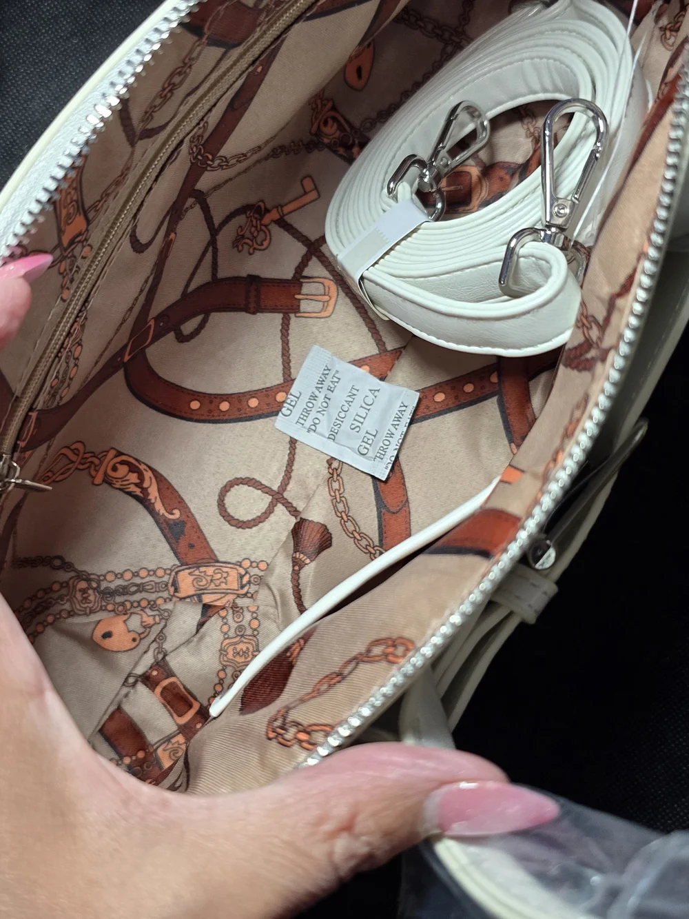 White Women's Top-Handle Satchel with Heart Charm